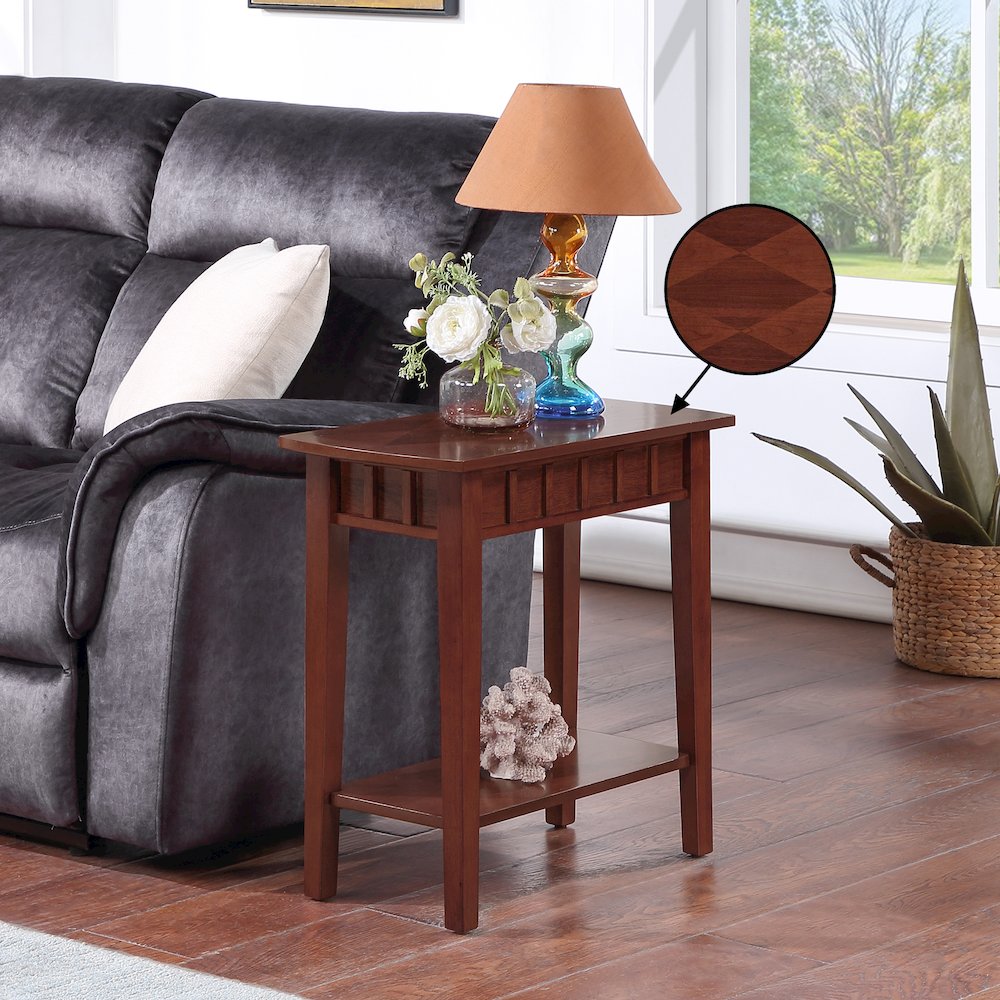 Dennis End Table with Shelf, Mahogany. Picture 2