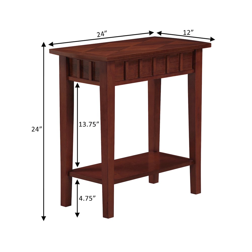 Dennis End Table with Shelf, Mahogany. Picture 6