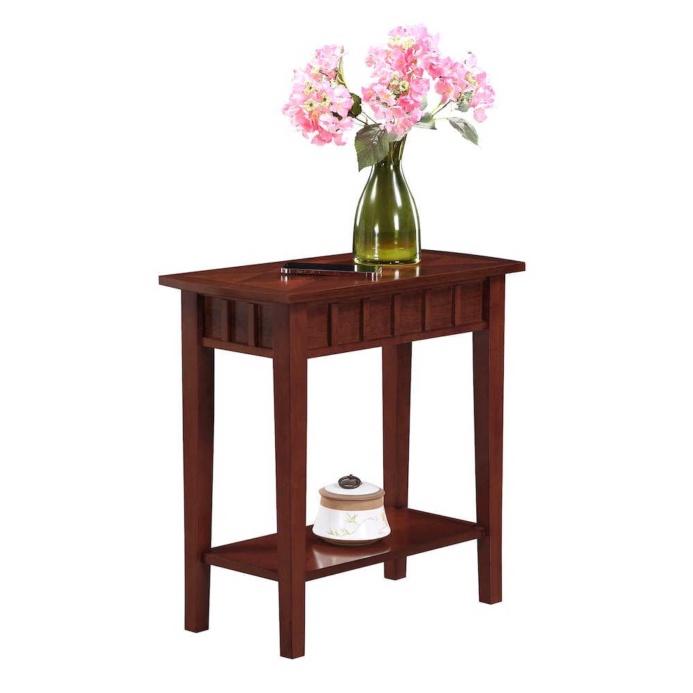 Dennis End Table with Shelf, Mahogany. Picture 3