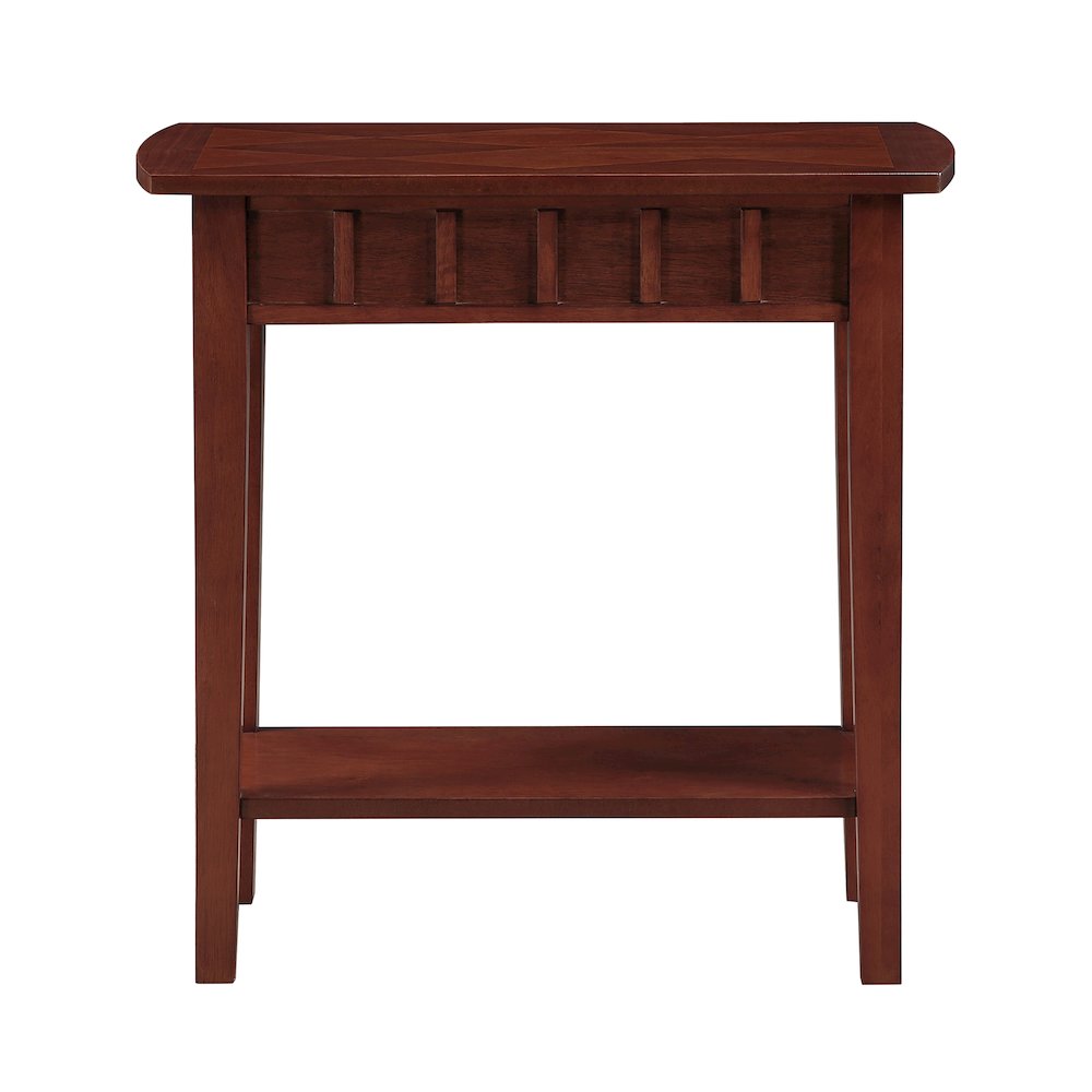Dennis End Table with Shelf, Mahogany. Picture 5