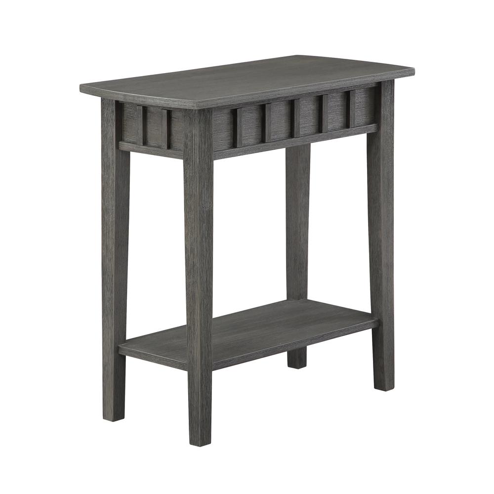 Dennis End Table with Shelf, Wirebrush Dark Gray. Picture 1