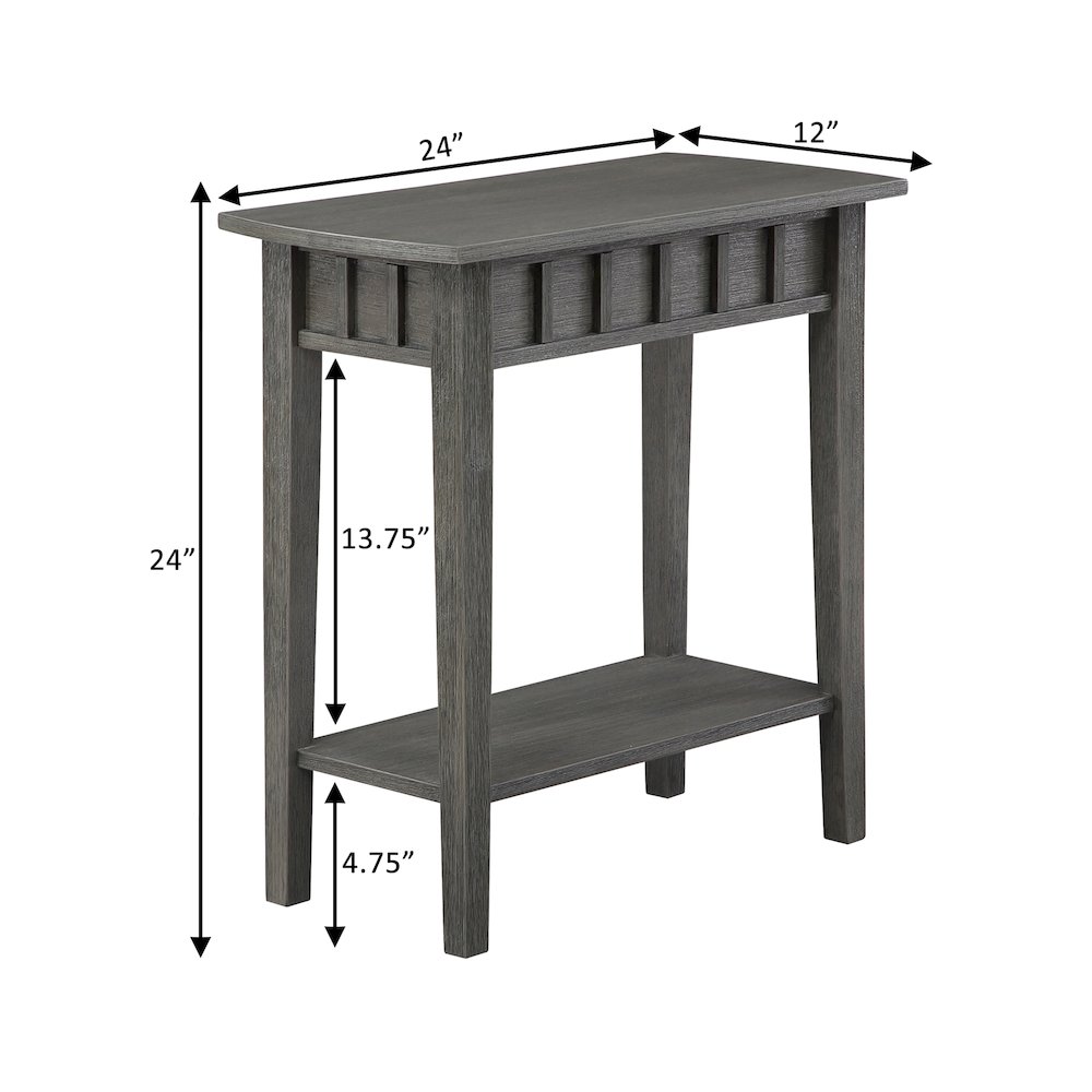 Dennis End Table with Shelf, Wirebrush Dark Gray. Picture 6