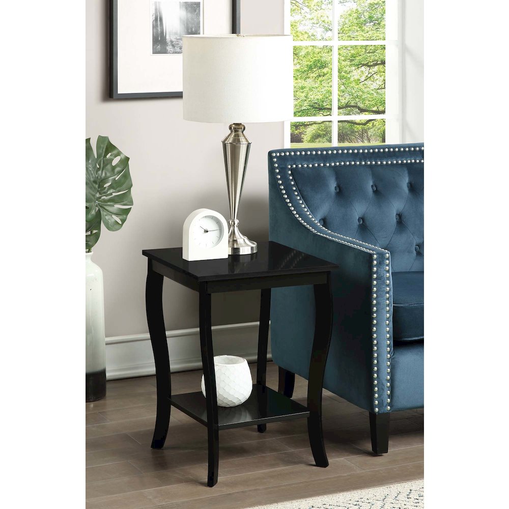 American Heritage Square End Table, Black. Picture 2