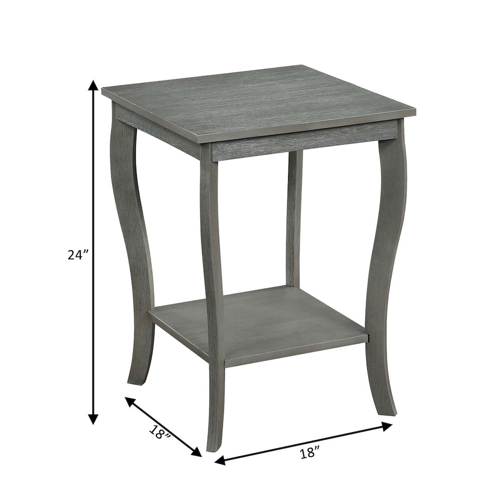 American Heritage Square End Table, Wirebrush Dark Gray. Picture 5