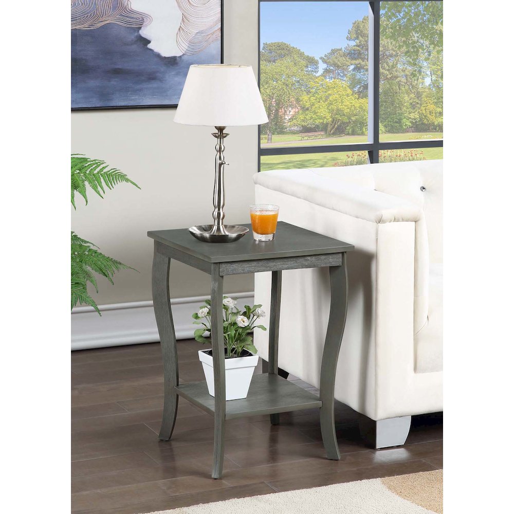 American Heritage Square End Table, Wirebrush Dark Gray. Picture 2