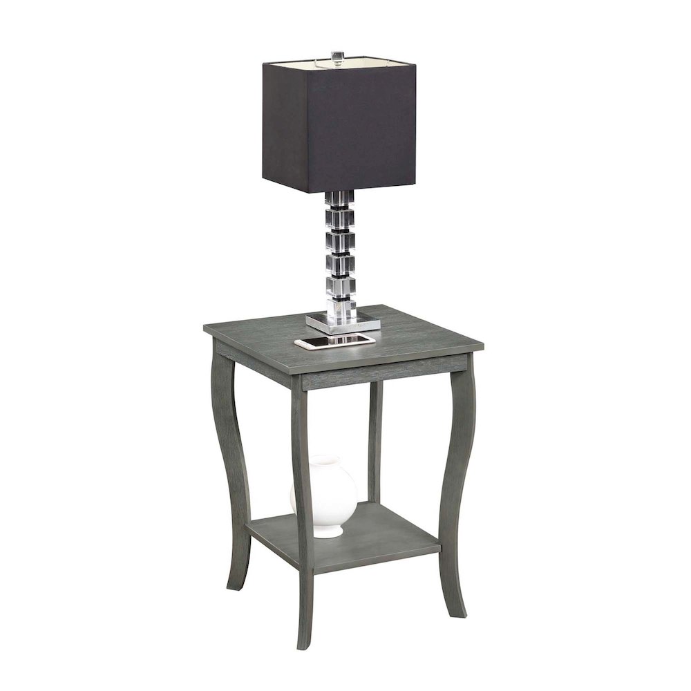 American Heritage Square End Table, Wirebrush Dark Gray. Picture 3