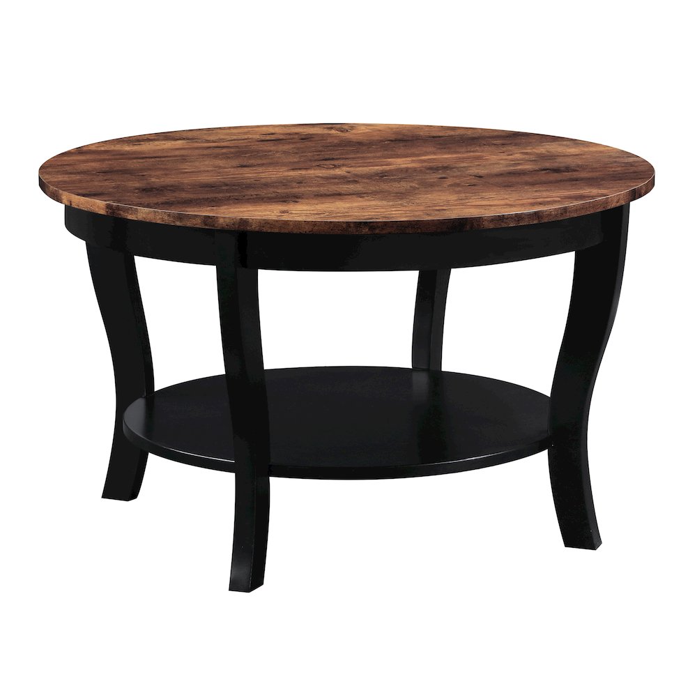 American Heritage Round Coffee Table with Shelf. Picture 1
