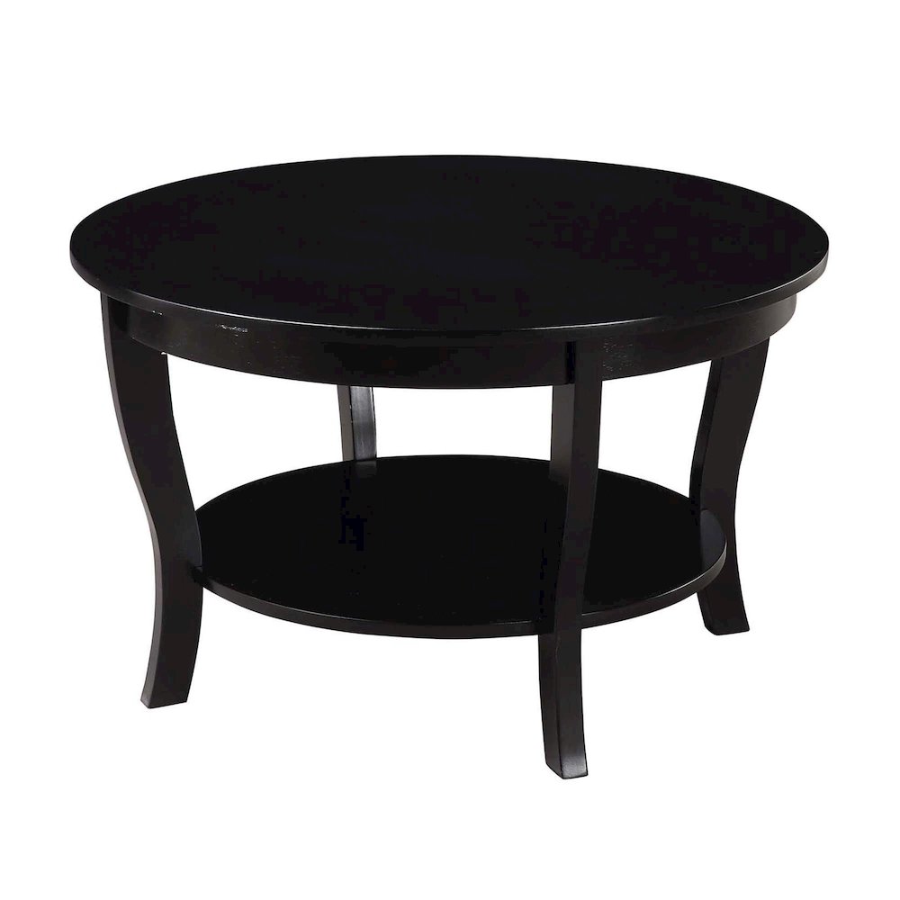 American Heritage Round Coffee Table with Shelf. Picture 1