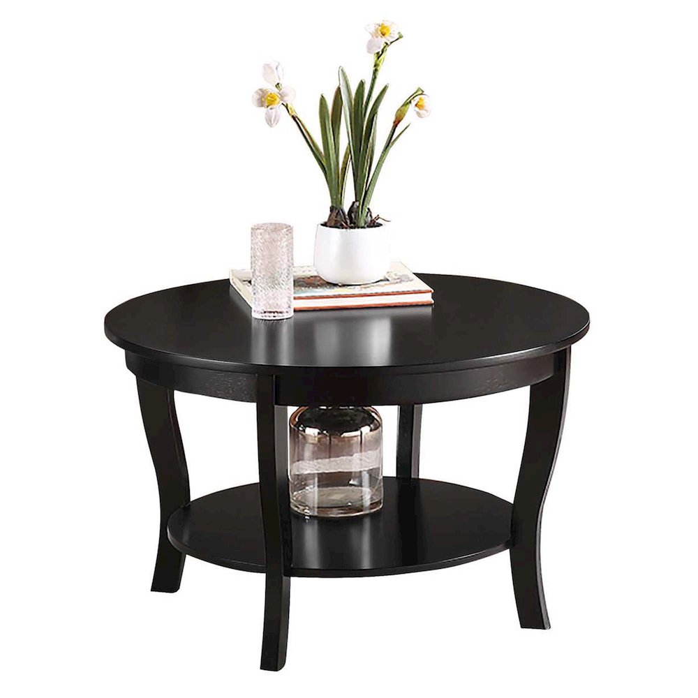American Heritage Round Coffee Table with Shelf. Picture 3