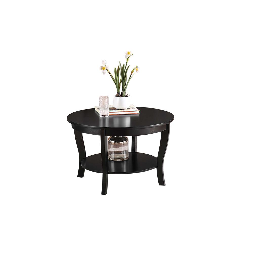 American Heritage Round Coffee Table with Shelf. Picture 2