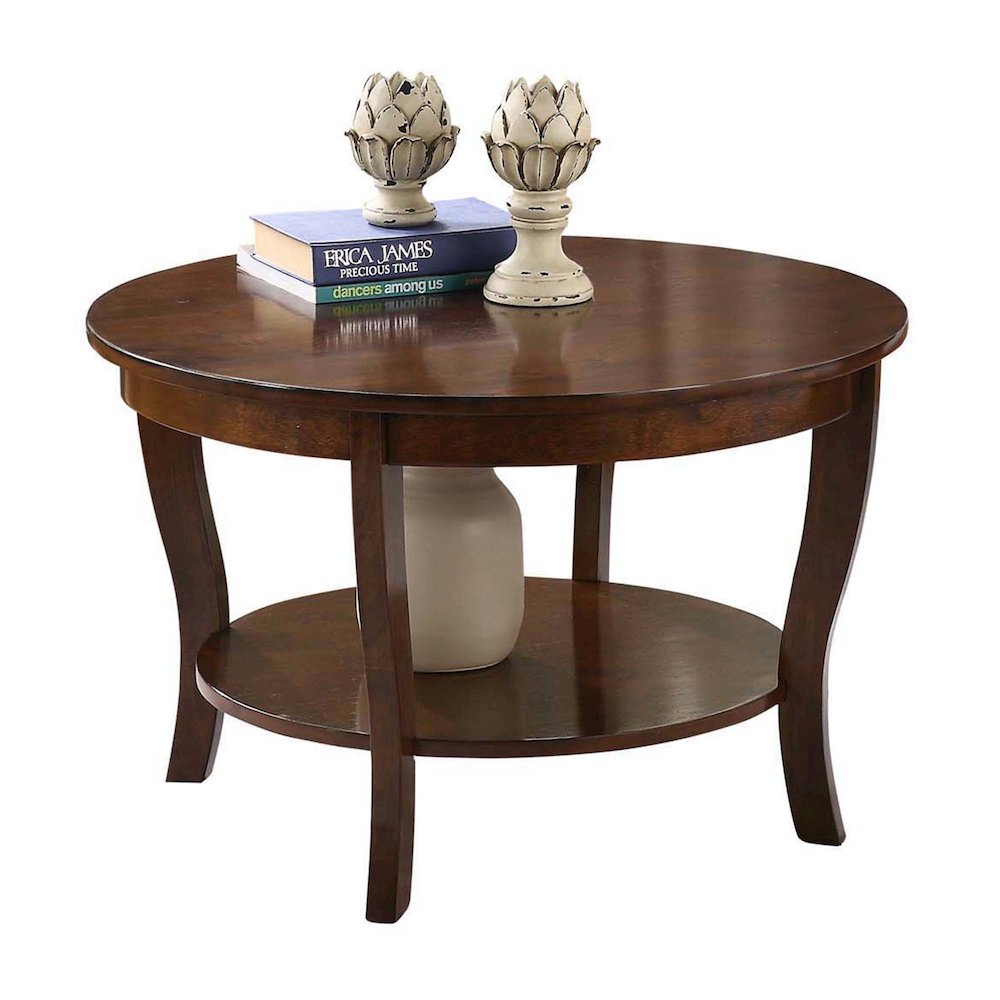 American Heritage Round Coffee Table with Shelf. Picture 3