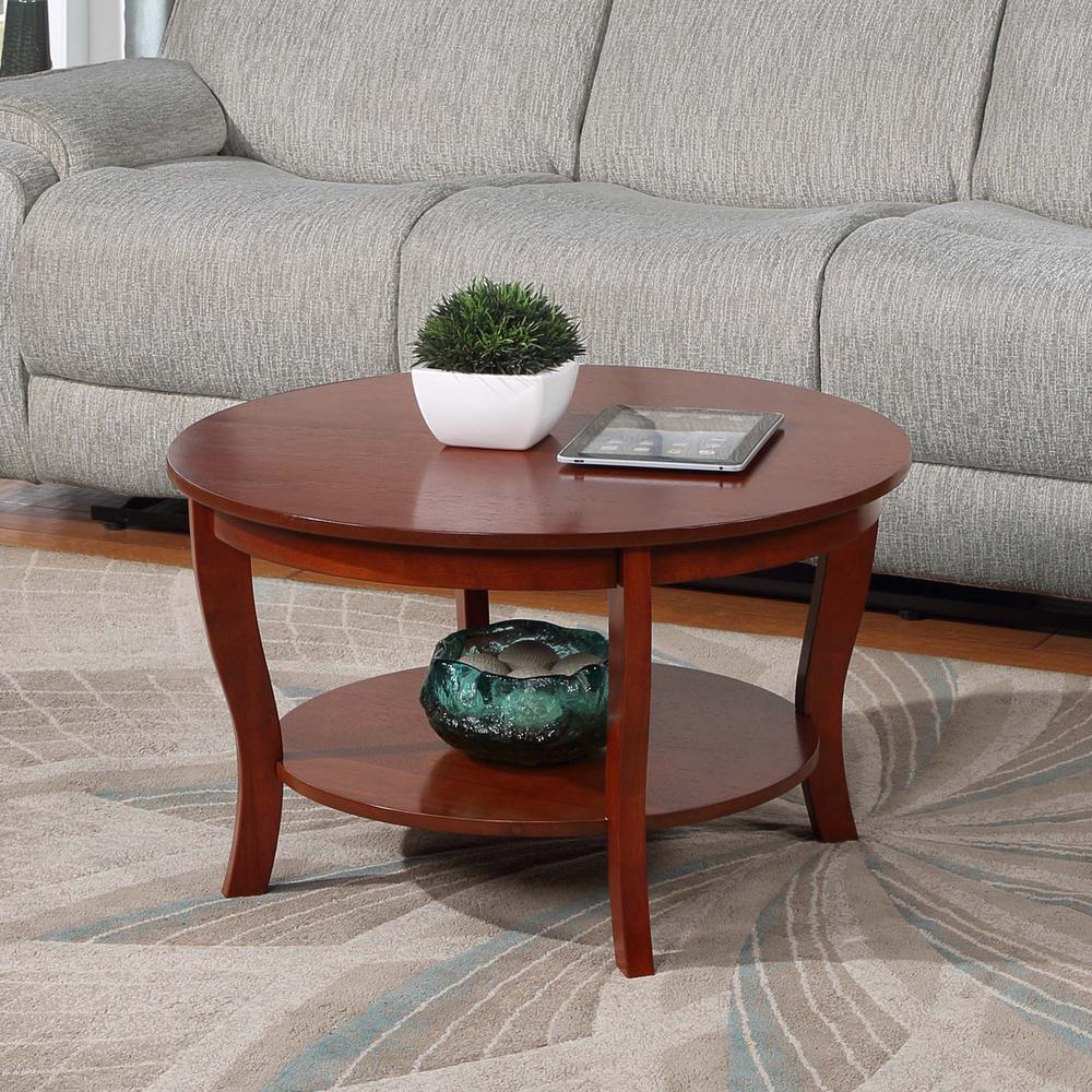 American Heritage Round Coffee Table with Shelf. Picture 3