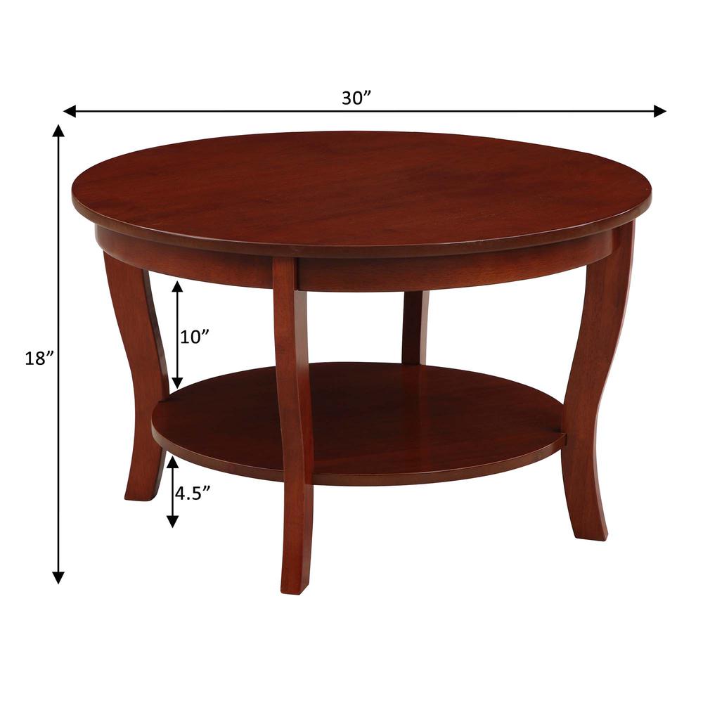 American Heritage Round Coffee Table with Shelf. Picture 4