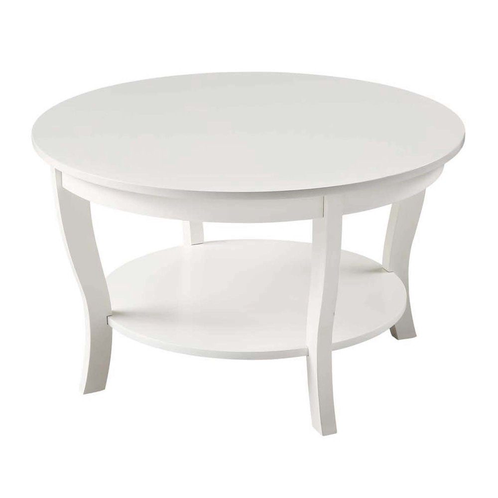 American Heritage Round Coffee Table with Shelf. Picture 1