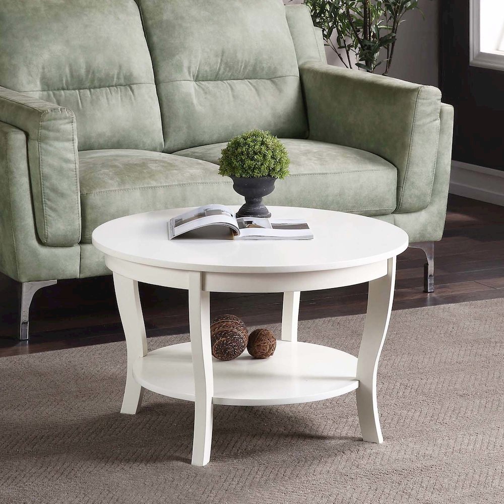 American Heritage Round Coffee Table with Shelf. Picture 2