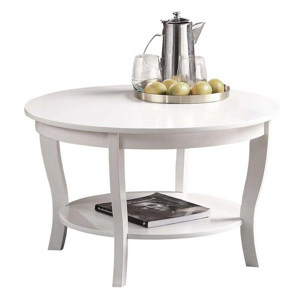 American Heritage Round Coffee Table with Shelf. Picture 3