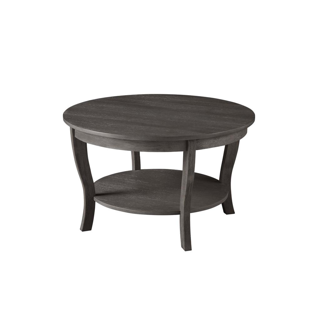 American Heritage Round Coffee Table with Shelf. Picture 1