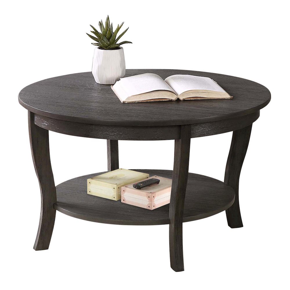 American Heritage Round Coffee Table with Shelf. Picture 3