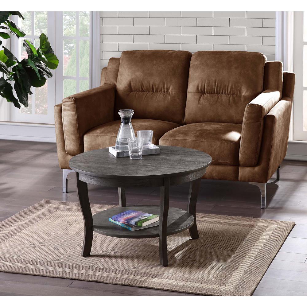 American Heritage Round Coffee Table with Shelf. Picture 4