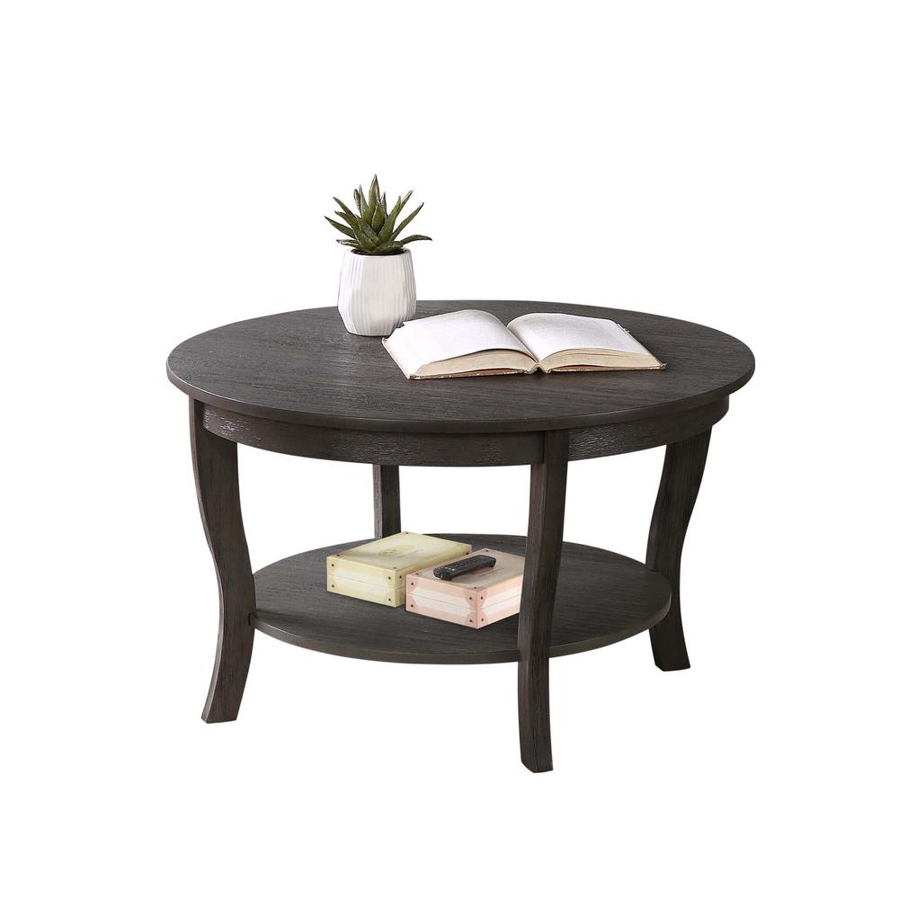 American Heritage Round Coffee Table with Shelf. Picture 3