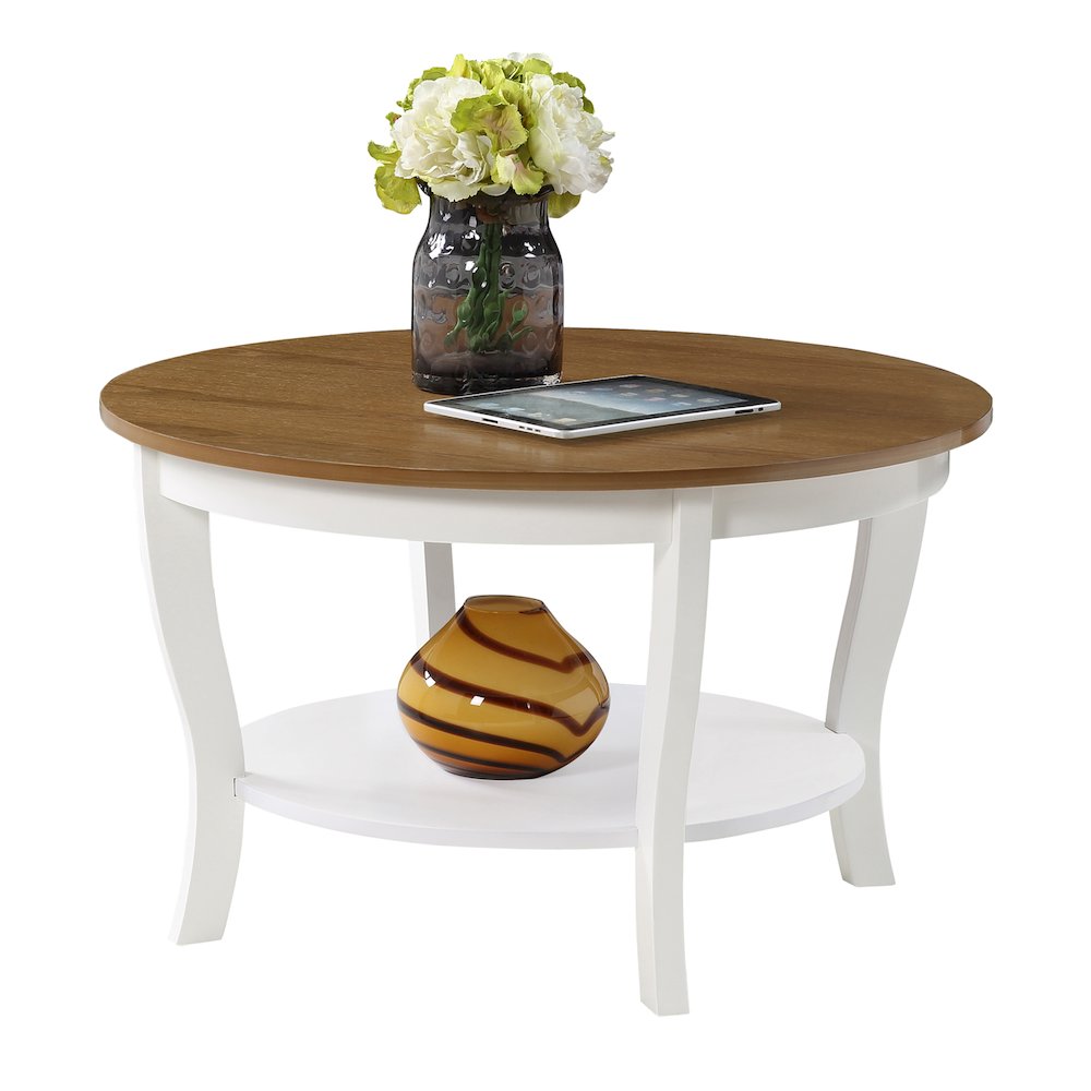 American Heritage Round Coffee Table with Shelf. Picture 3