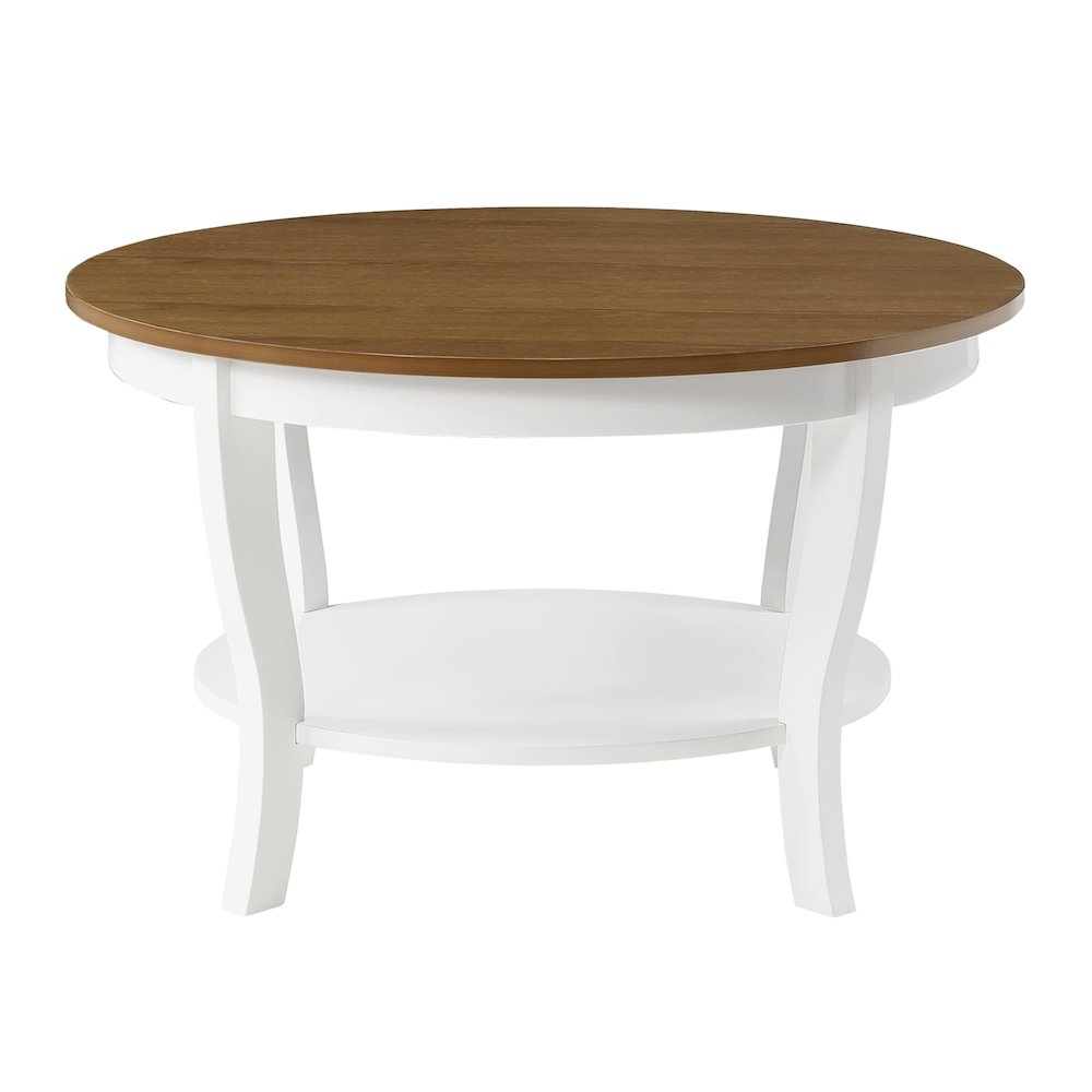 American Heritage Round Coffee Table with Shelf. Picture 5