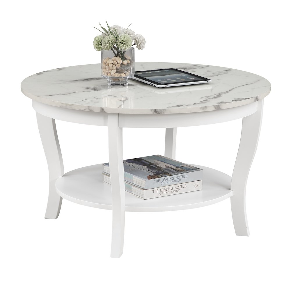 American Heritage Round Coffee Table with Shelf. Picture 3