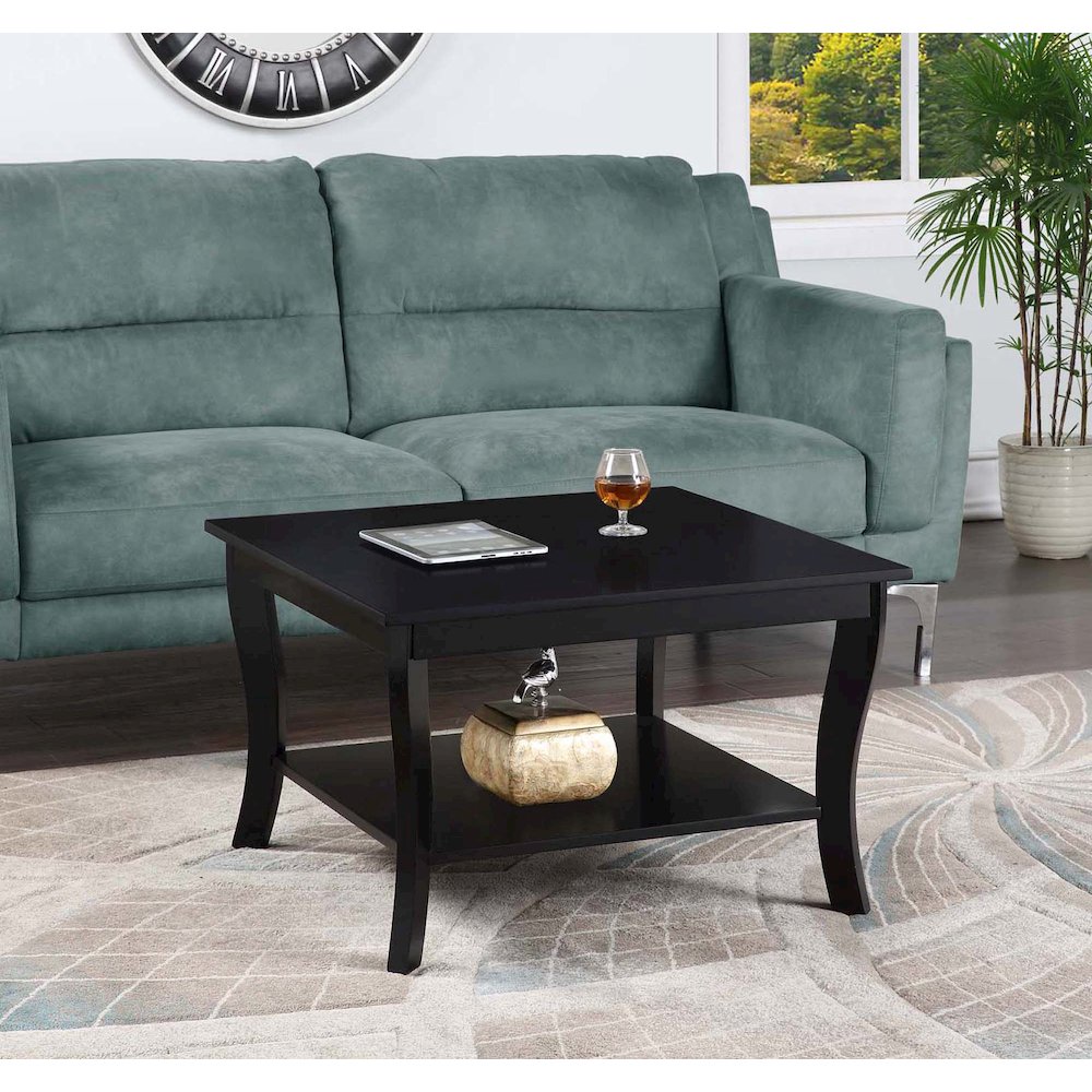 American Heritage Square Coffee Table, Black. Picture 2