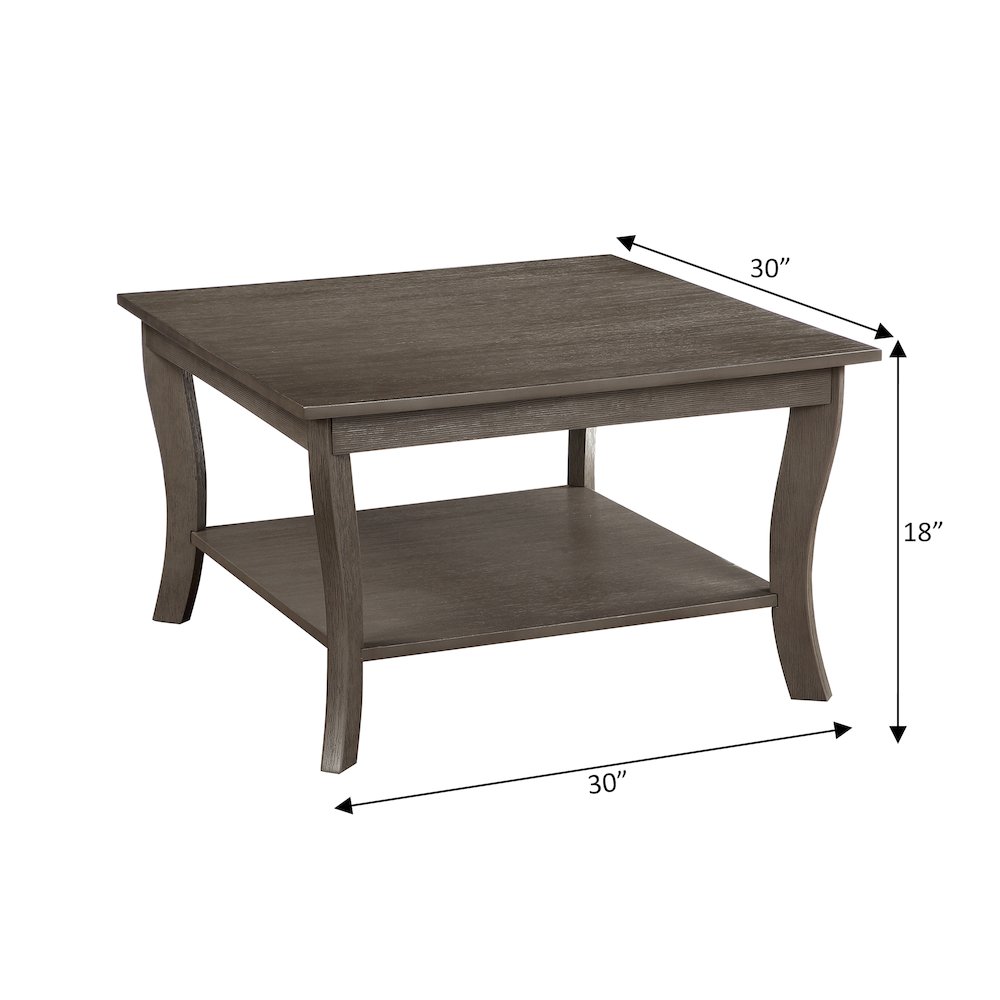 American Heritage Square Coffee Table, Wirebrush Dark Gray. Picture 4