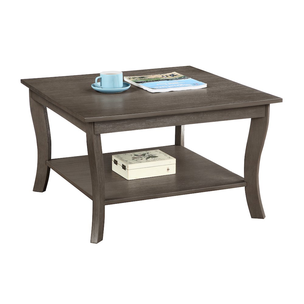 American Heritage Square Coffee Table, Wirebrush Dark Gray. Picture 3