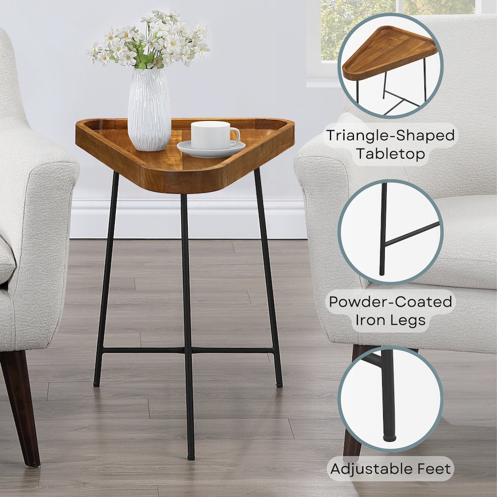 Lunar Triangle Wedge End Table. Picture 4