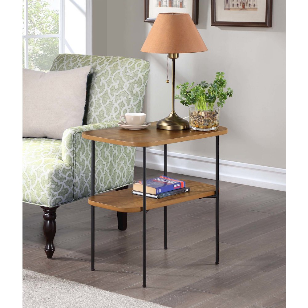 Lunar Chairside End Table with Shelf. Picture 2