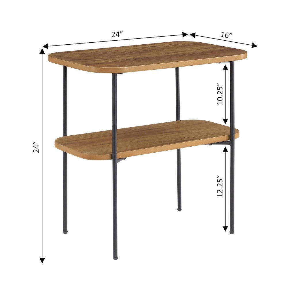 Lunar Chairside End Table with Shelf. Picture 6