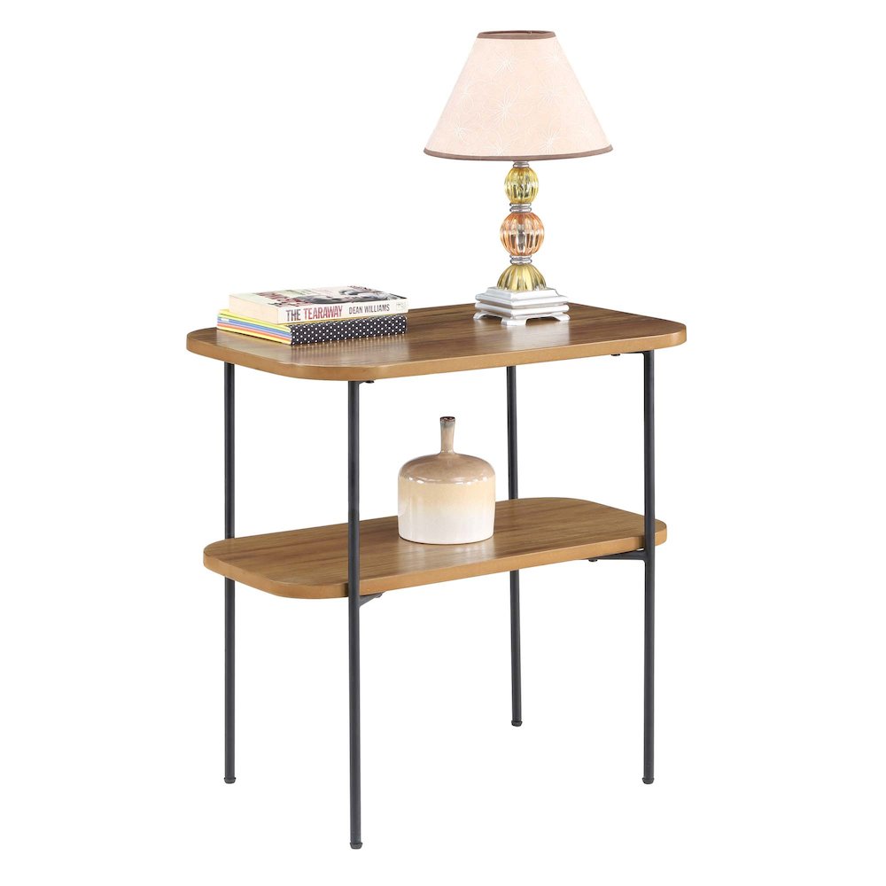 Lunar Chairside End Table with Shelf. Picture 3