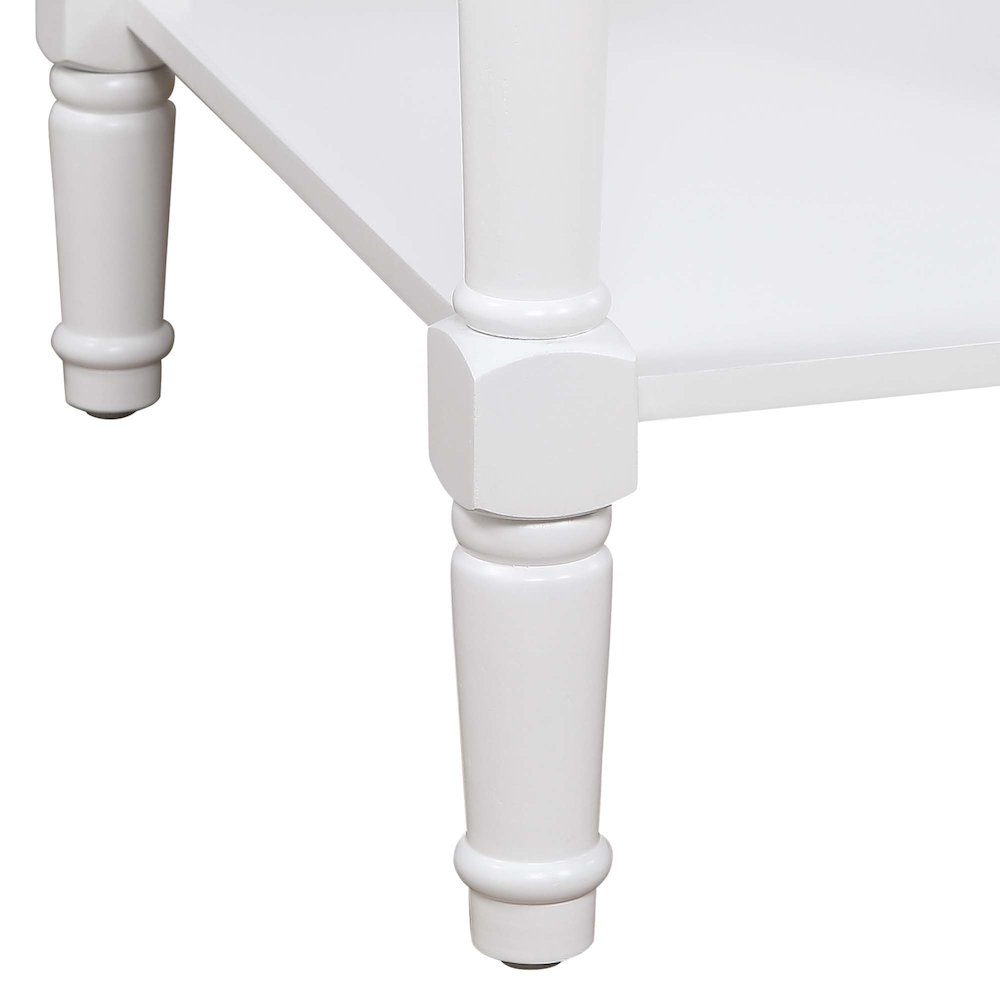 Country Oxford 1 Drawer End Table with Charging Station and Shelf, Driftwood/White. Picture 10