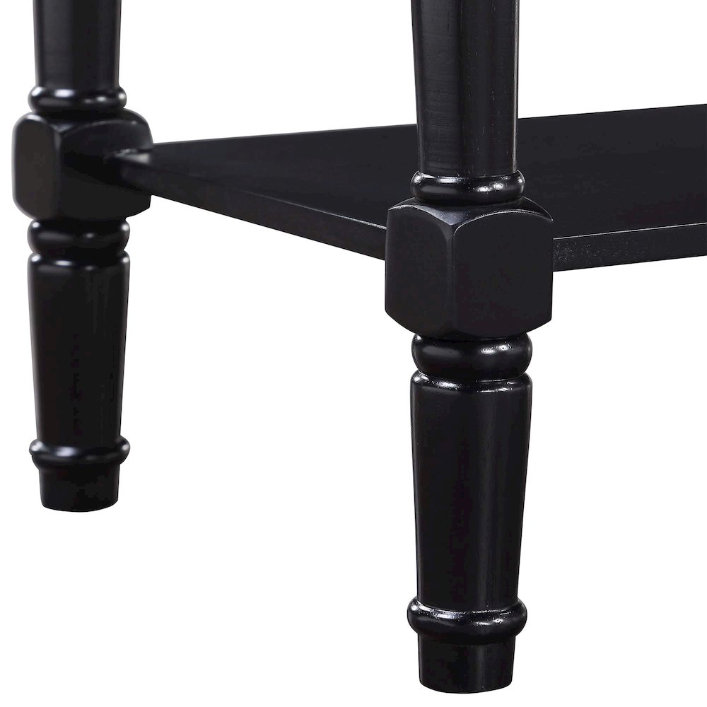 Country Oxford 2 Drawer Console Table with Shelves, Black. Picture 6