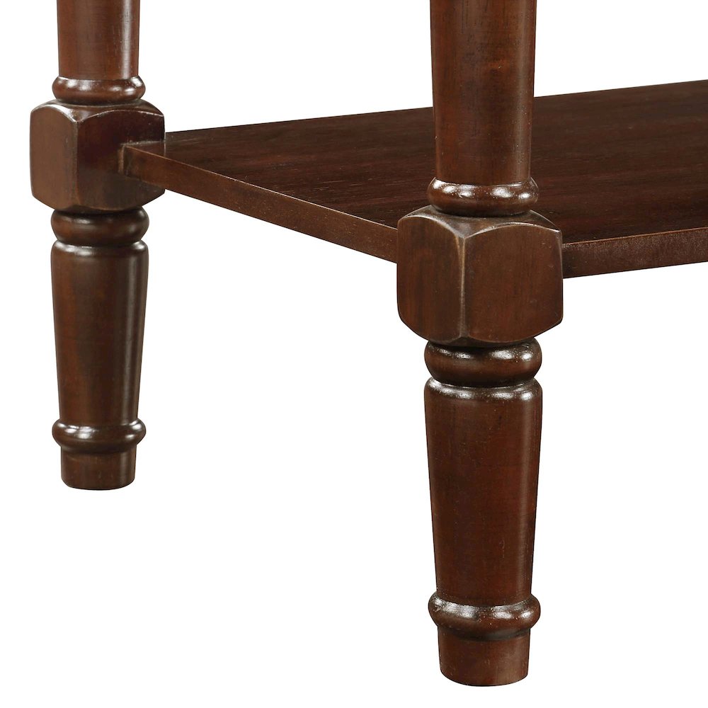Country Oxford 2 Drawer Console Table with Shelves, Espresso. Picture 6