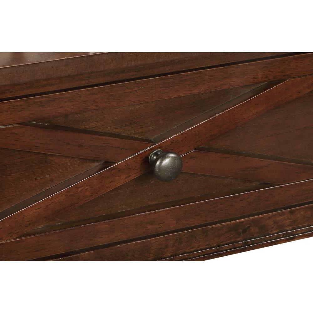 Country Oxford 2 Drawer Console Table with Shelves, Espresso. Picture 5