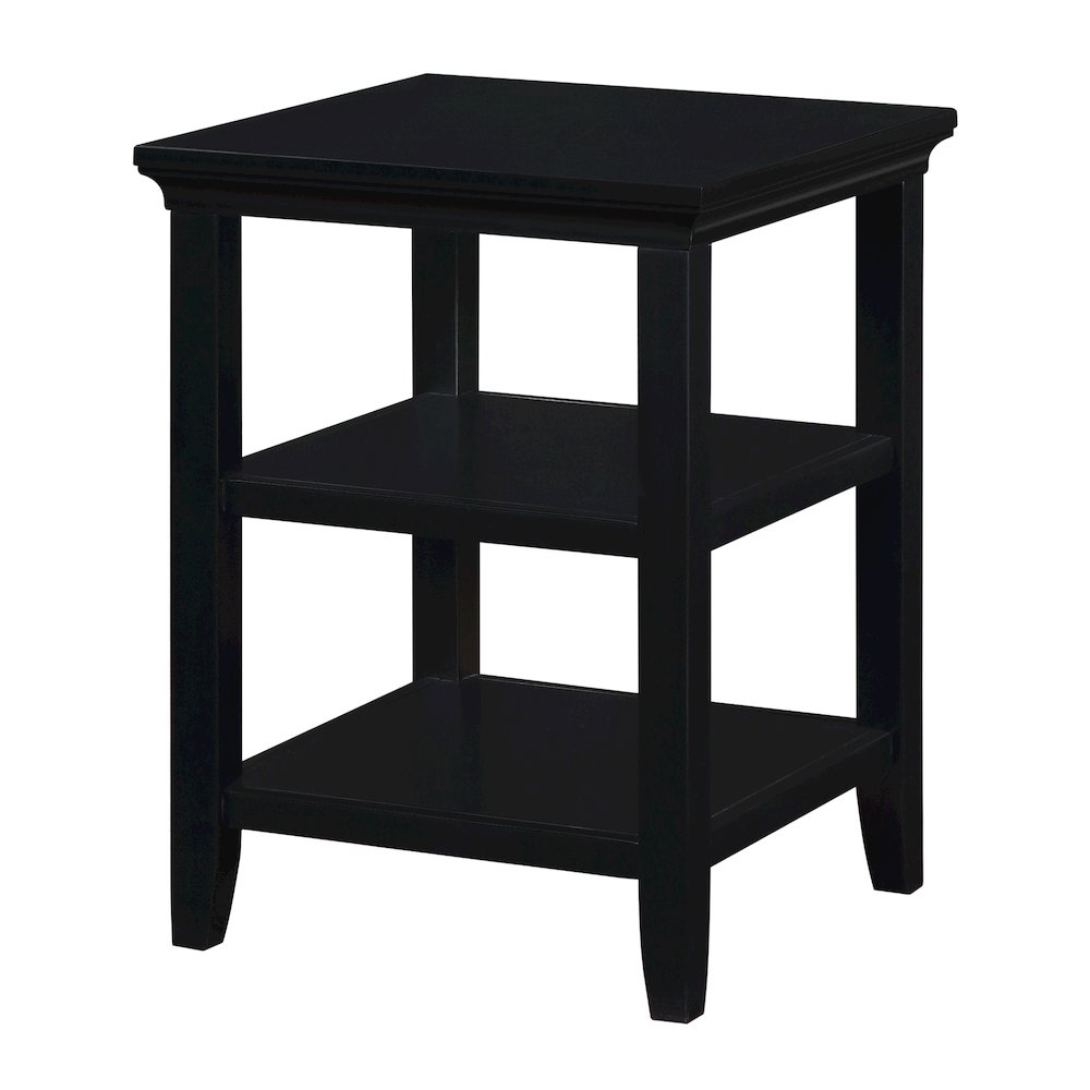 Tribeca End Table with Shelves, Black. Picture 1