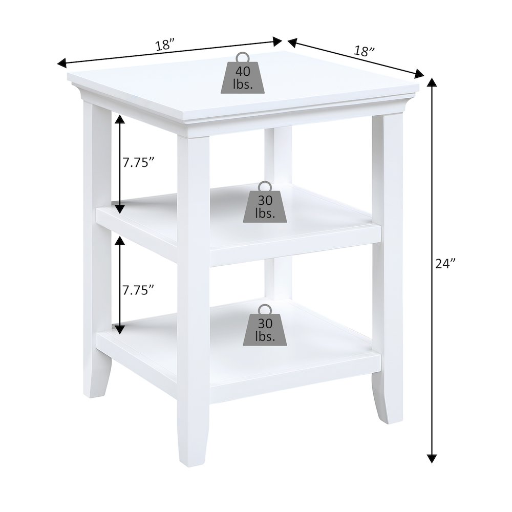 Tribeca End Table with Shelves, Black. Picture 5