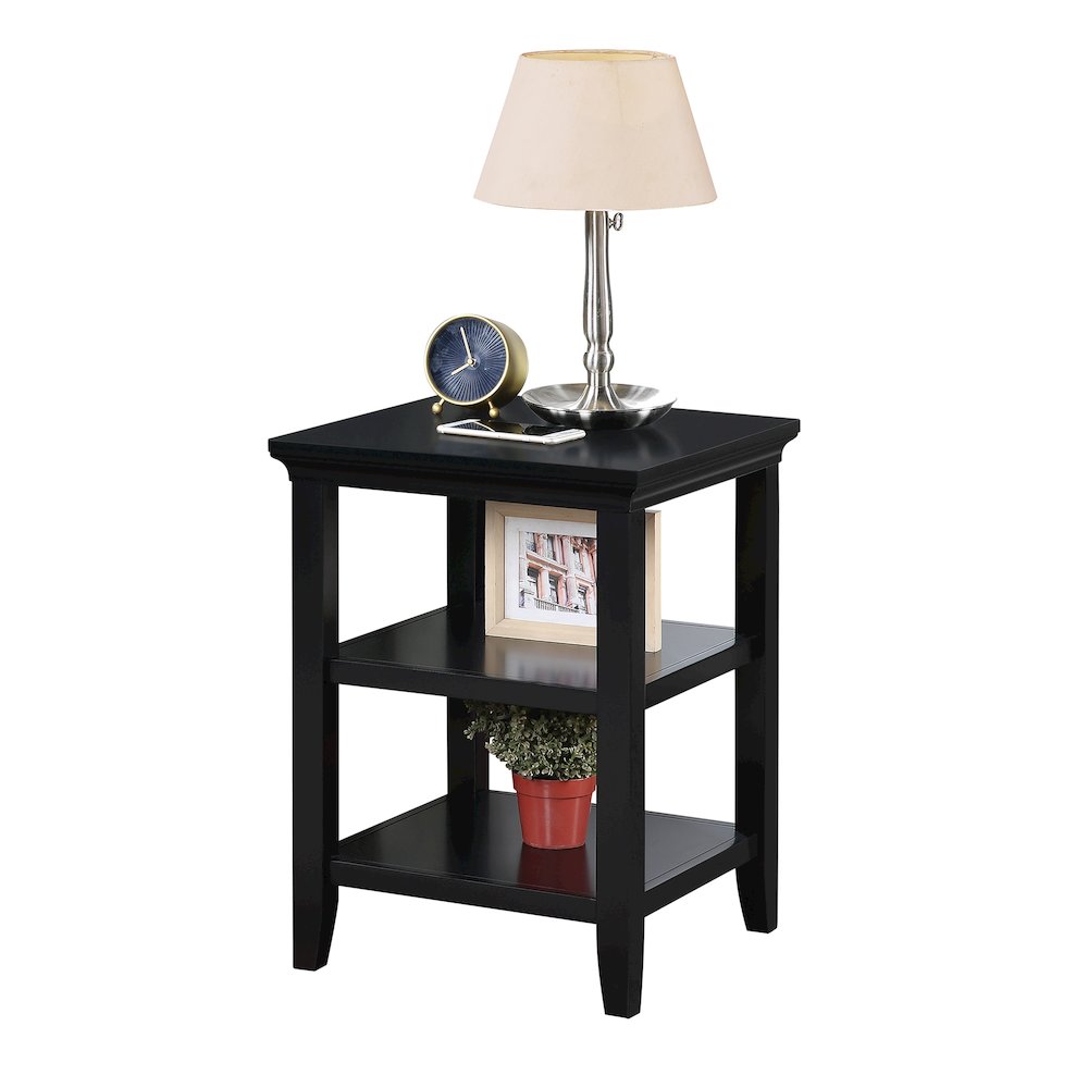 Tribeca End Table with Shelves, Black. Picture 3