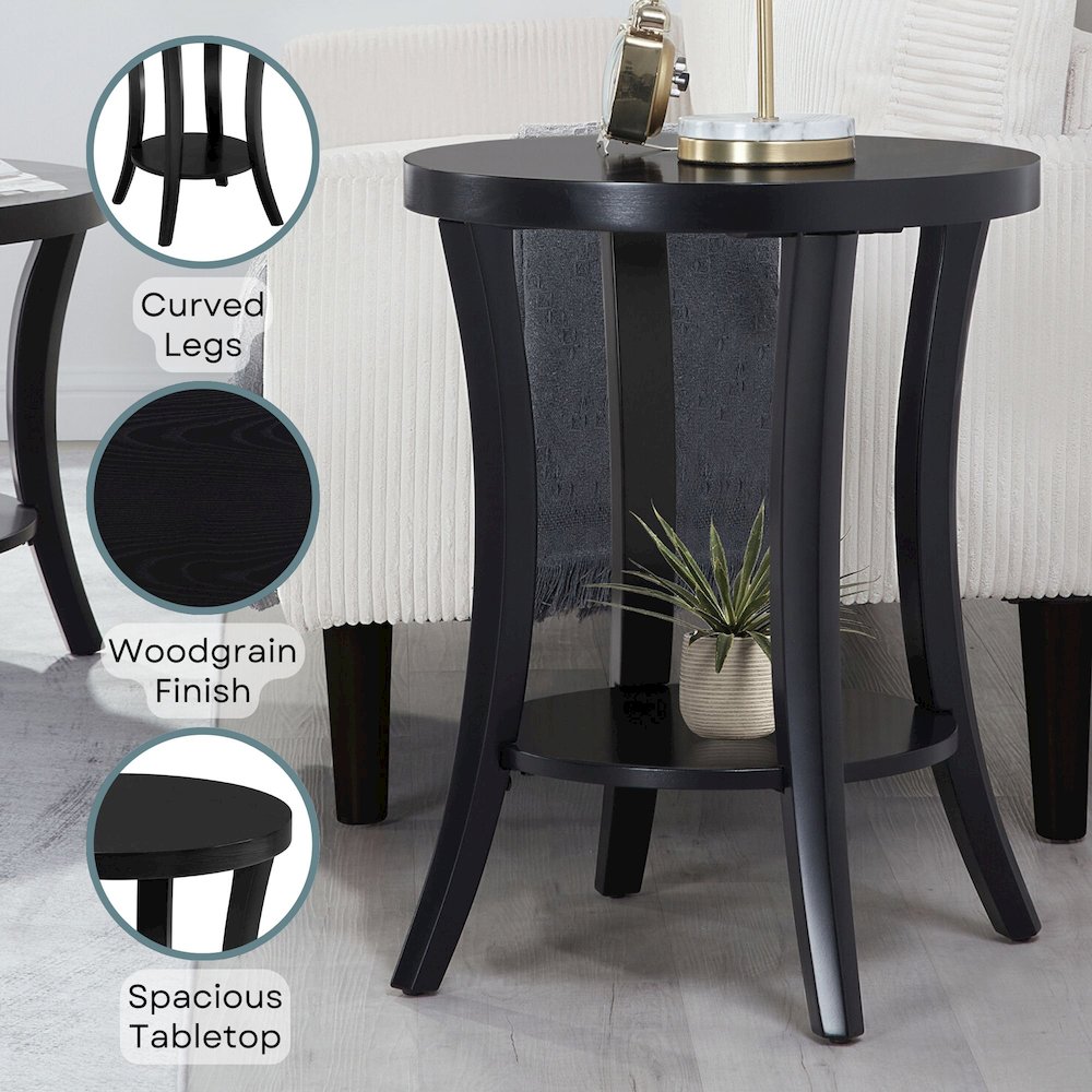 Charleston Round End Table with Shelf. Picture 3