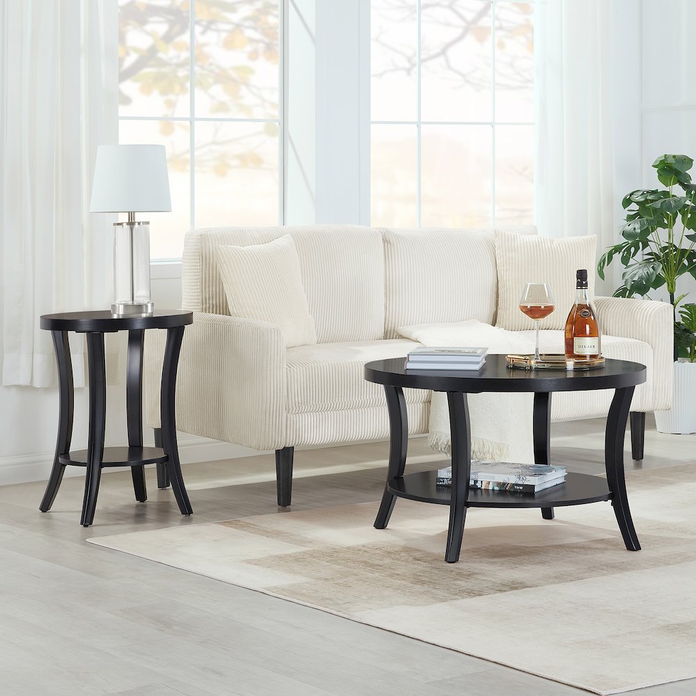 Charleston Round End Table with Shelf. Picture 4