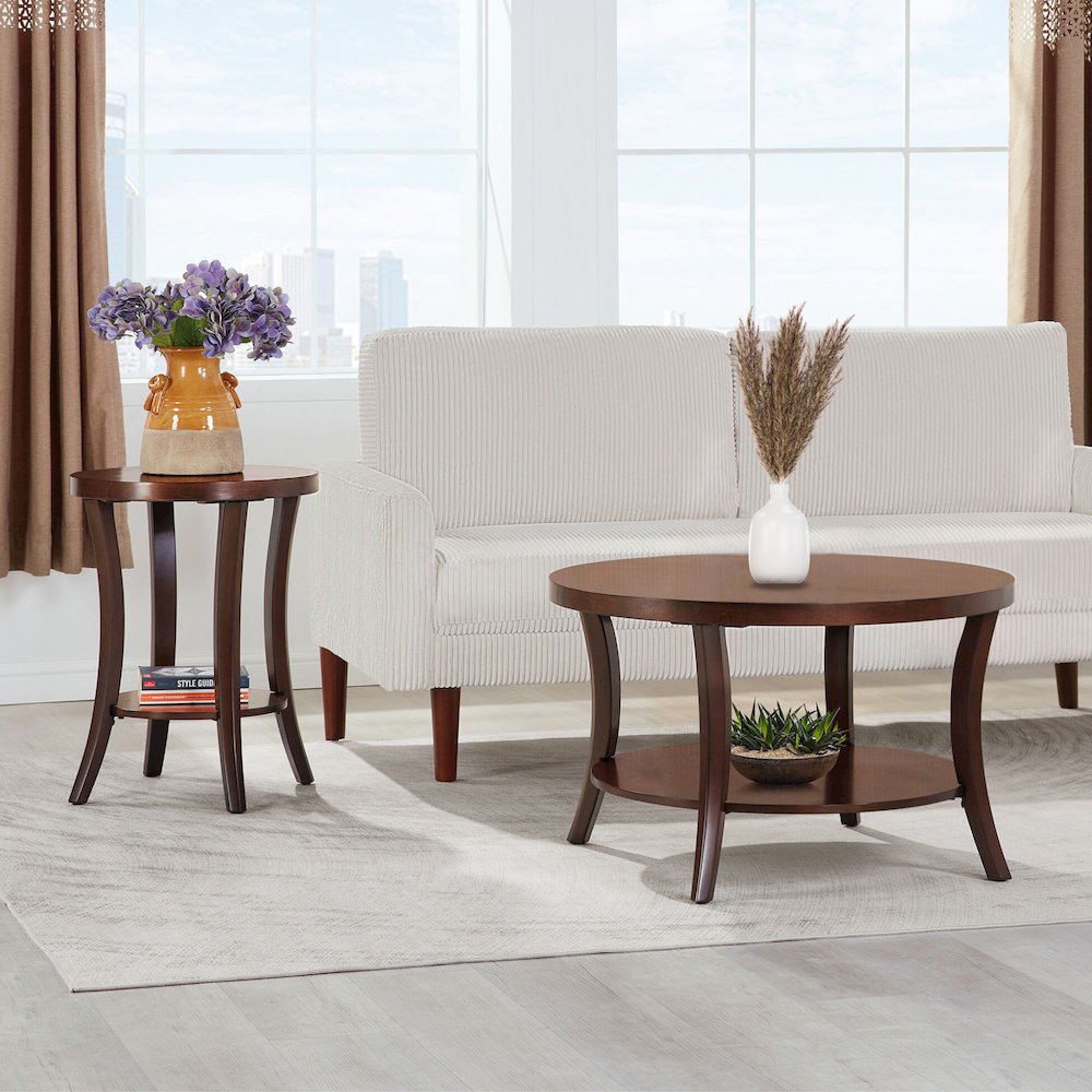 Charleston Round End Table with Shelf. Picture 4