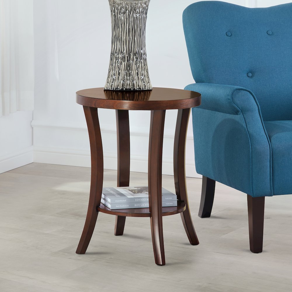 Charleston Round End Table with Shelf. Picture 2