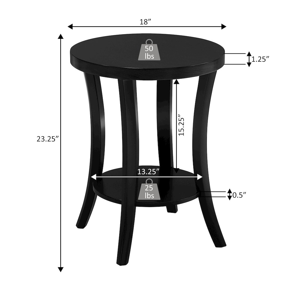 Charleston Round End Table with Shelf. Picture 5
