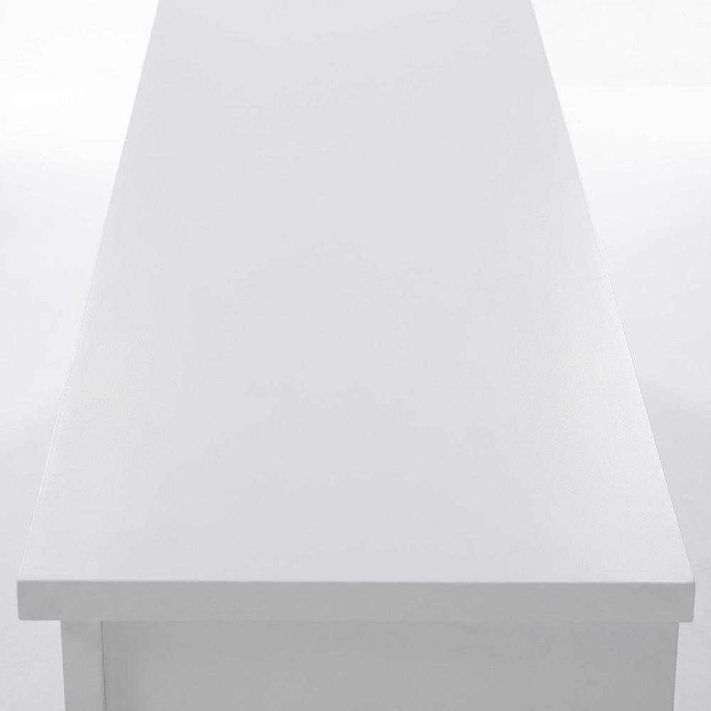 White 1-Drawer TV Stand with Storage Cabinets and Shelves for 65-Inch TVs. Picture 5