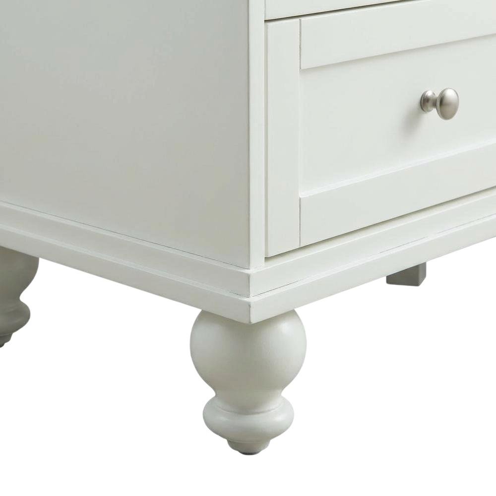 White Solid Wood Pine TV Stand with Ash Veneer and Tempered Glass accents. Picture 6