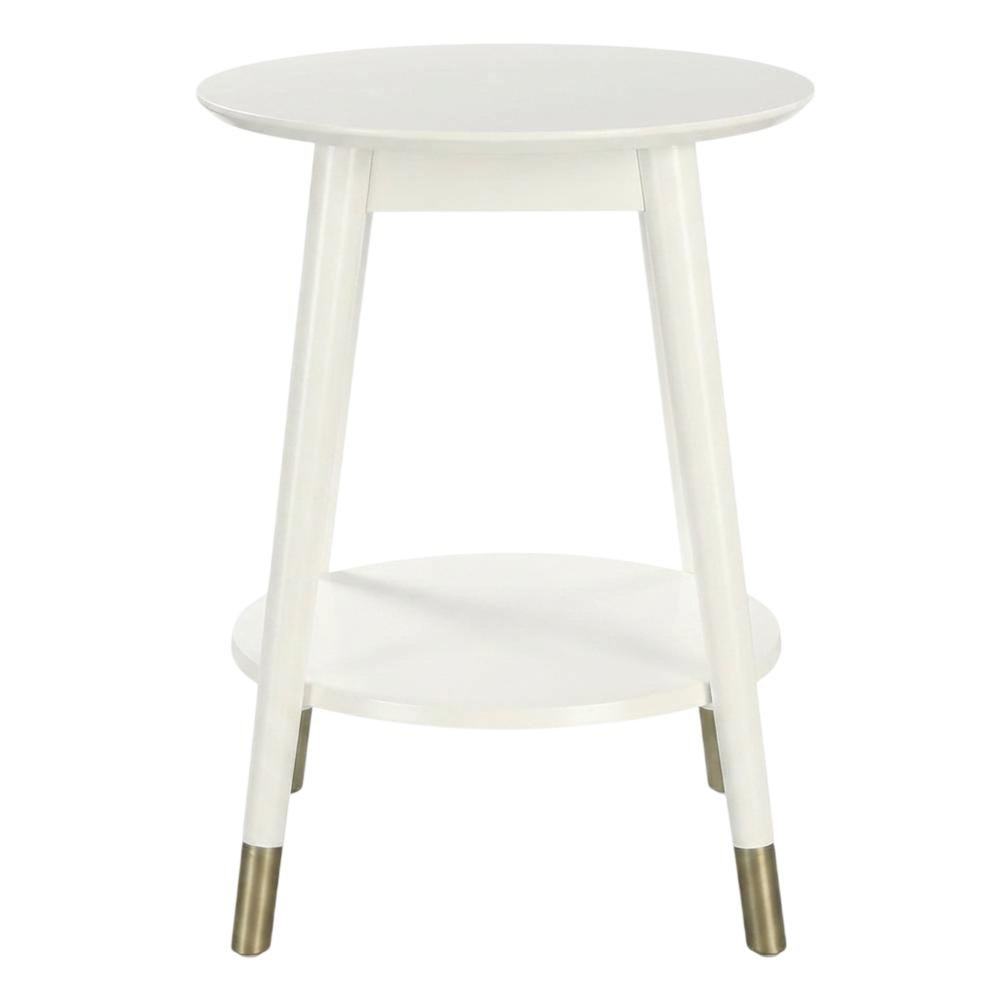 Mid Century Round End Table with Bottom Shelf for Living Room and Lounge. Picture 4