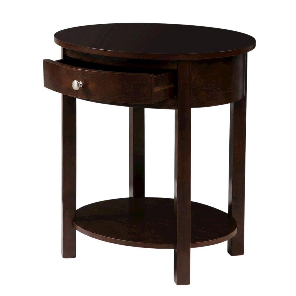 Rustic End Table with Single Drawer and Shelf for Living Room Storage. Picture 1